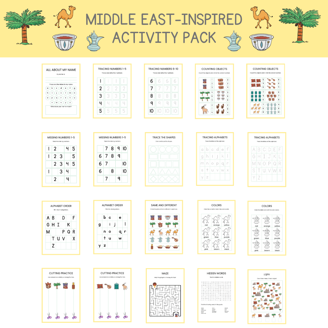 Middle East Activity Pack - Instant Download - Baladi Baby