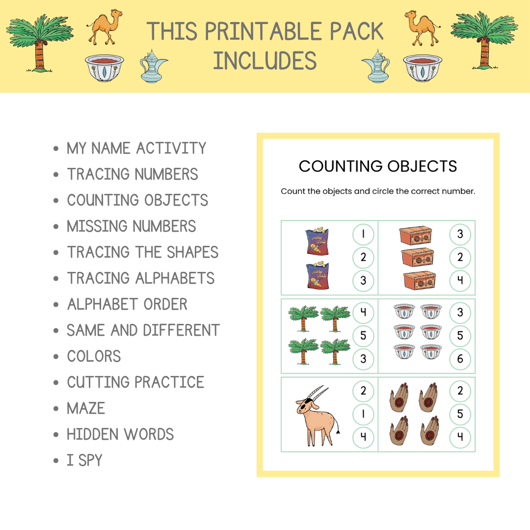 Middle East Activity Pack - Instant Download - Baladi Baby