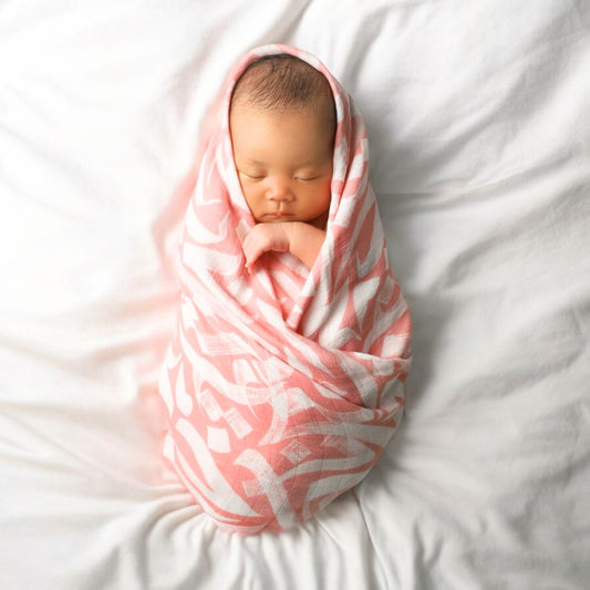 Calligraphy Swaddle - Coral